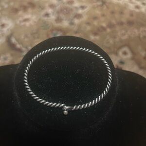 James Avery Sterling Silver Twisted Rope Bangle Hook Bracelet Vintage